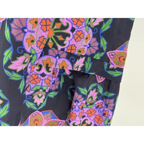 J. Crew Navy Colorful Damask Mirror Image Peplum Hem Top Tank Blouse Sz 12 EUC - Picture 3 of 16